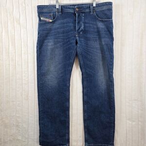 Diesel Larkee Jeans Men's Regular Straight Button Fly Blue Denim Size 38x30